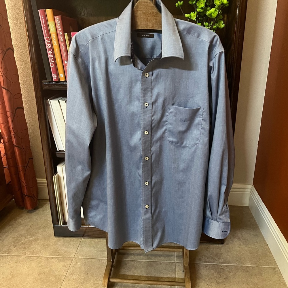 Forsyth Of Canada 2 Ply 80’s Cotton Long Sleeve Button Down Shirt Non Iron XL
